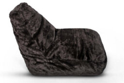 Littens Charcoal Grey Plush Faux Fur Large Lounger Bean Bag Gaming Seat 90Cm X 75Cm - thumbnail 4