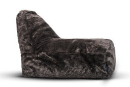 Littens Charcoal Grey Plush Faux Fur Large Lounger Bean Bag Gaming Seat 90Cm X 75Cm - thumbnail 3