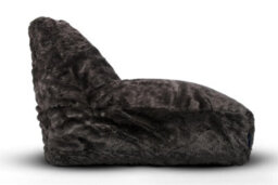 Littens Charcoal Grey Plush Faux Fur Large Lounger Bean Bag Gaming Seat 90Cm X 75Cm - thumbnail 2
