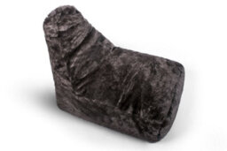 Littens Charcoal Grey Plush Faux Fur Large Lounger Bean Bag Gaming Seat 90Cm X 75Cm - thumbnail 1