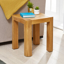 The Furniture Market Soho Oak Lamp Side Table Modern Curved Design, Round Edges, Premium North American Oak, Compact Size, Living Room Or Bedroom - thumbnail 1