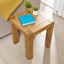 The Furniture Market Soho Oak Lamp Side Table Modern Curved Design, Round Edges, Premium North American Oak, Compact Size, Living Room Or Bedroom - thumbnail 2