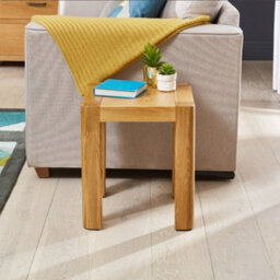 The Furniture Market Soho Oak Lamp Side Table Modern Curved Design, Round Edges, Premium North American Oak, Compact Size, Living Room Or Bedroom - thumbnail 3