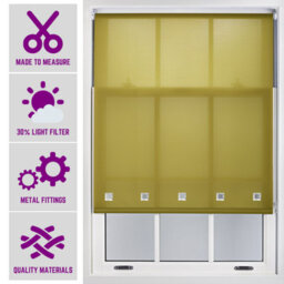 Green Roller Blind With Chrome Square Eyelets And Meta Fittings Cut To Size By Furnished - (W)210Cm X (L)210Cm