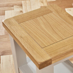 The Furniture Market Cotswold Grey Painted Lamp Table With Natural Oak Top, Sturdy Construction, No Assembly Required, Perfect For Living Room Bedroom - thumbnail 6