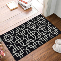 Smart Living Heavy Duty Machine Washable Runner For Hallway, Kitchen Non Slip Floor Mats, Door Mat 80Cm X 150Cm - Black Cream - thumbnail 2