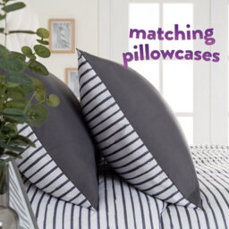Slumberdown Coverless Duvet King 10.5 Tog 2N1 Design Matching Pillow Case Reversible All Year Round Stripe Cover Washable - thumbnail 4