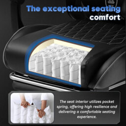 Gtplayer Gaming Chair, Ergonomic Computer Chair With Footrest, Height Adjustable Gaming Chair 360 Swivel Office, Grey - thumbnail 4