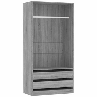 Berkfield Stylish Wardrobe Grey Sonoma 100X50X200 Cm Engineered Wood