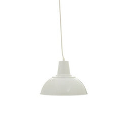Orsina White Metal Pendant Light With Rippled Shade, Dual Ridge Hanging Lamp, Lighting Pendant With Ceiling Mount - thumbnail 1