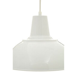 Orsina White Metal Pendant Light With Rippled Shade, Dual Ridge Hanging Lamp, Lighting Pendant With Ceiling Mount - thumbnail 4