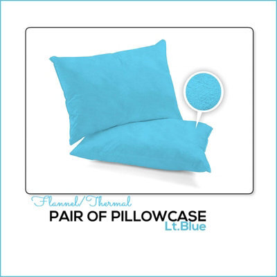 CHILIMILII Pillowcases Pair Pack 100% Brushed Cotton Flannelette Thermal Pillow Covers 19''x29''