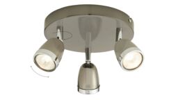 GoodHome Apheliotes Plate Gloss Gun Metal & Chrome 3 Light Spotlight - thumbnail 6