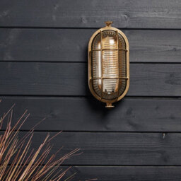 Portwest Westport Coastal Port Outdoor Flush Wall Light Brass - thumbnail 3