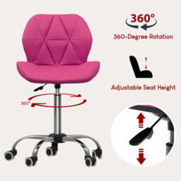 Lassic Vida Designs Geo Pink Office Swivel Chair Ukfr Pu Faux Leather - thumbnail 4
