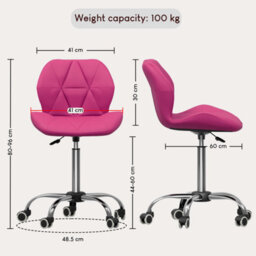 Lassic Vida Designs Geo Pink Office Swivel Chair Ukfr Pu Faux Leather - thumbnail 2