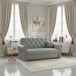 Viva Roma Iii Living Room Sofa Bed Polyurethane Foam Hr Foam Wave Spring Metal Legs Wooden Frame 168X85X98Cm Light Grey - thumbnail 1