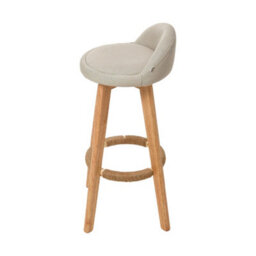 Living And Home Set Of 2 Beige Bar Stools With Footrest And Backrest, 35Cm W X 85Cm H - thumbnail 5