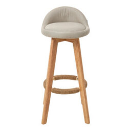 Living And Home Set Of 2 Beige Bar Stools With Footrest And Backrest, 35Cm W X 85Cm H - thumbnail 6