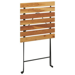 Berkfield 3 Piece Folding Bistro Set Solid Wood Teak And Steel - thumbnail 7