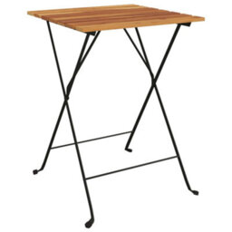 Berkfield 3 Piece Folding Bistro Set Solid Wood Teak And Steel - thumbnail 5