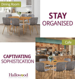 Hallowood Furniture Aston Butterfly Extending Table With 6 Taupe Faux Leather Chairs With Wooden Effect Legs - thumbnail 6