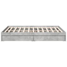 Berkfield Bed Frame With Drawers Without Mattress Concrete Grey 150X200 Cm King Size - thumbnail 5