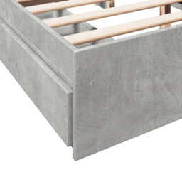 Berkfield Bed Frame With Drawers Without Mattress Concrete Grey 150X200 Cm King Size - thumbnail 8