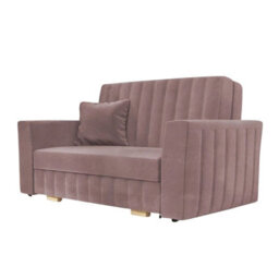Pink Viva Glam Iii 3 Seater Sofa Bed With Storage Compartment And Wooden Legs - thumbnail 2