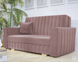 Pink Viva Glam Iii 3 Seater Sofa Bed With Storage Compartment And Wooden Legs - thumbnail 3