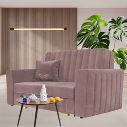 Pink Viva Glam Iii 3 Seater Sofa Bed With Storage Compartment And Wooden Legs