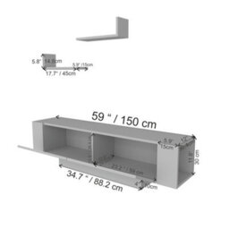 "Decorotika Matera Tv Stand For Tvs Up To 60"" With 2 Wall Shelves" - thumbnail 4