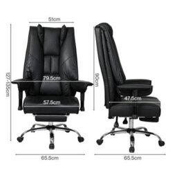 Levede Office Chair Big Tall High Back Heavy Duty Pu Recliner Executive Chair - thumbnail 4