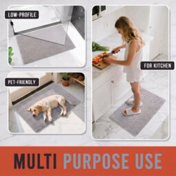 Moonlight Bedding Plush Chenille Bathroom Floor Mat Non-Slip Quick-Dry Absorbent Bathroom & Doorway Shower Rug Light Grey 60X90 Cm - thumbnail 4