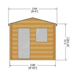Shire Avesbury Log Cabin Home Office Garden Room Approx 9 X 9 Feet - thumbnail 4