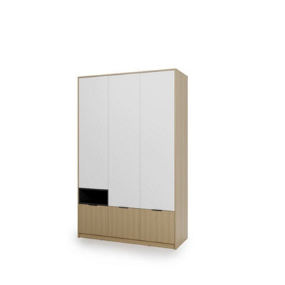 Arte Kanu White And Oak Copenhagen Wardrobe 140Cm - image 1