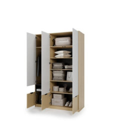 Arte Kanu White And Oak Copenhagen Wardrobe 140Cm - thumbnail 4