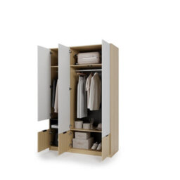 Arte Kanu White And Oak Copenhagen Wardrobe 140Cm - thumbnail 5