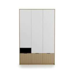 Arte Kanu White And Oak Copenhagen Wardrobe 140Cm - thumbnail 6