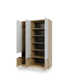 Arte Kanu White And Oak Copenhagen Wardrobe 140Cm - thumbnail 2