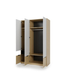 Arte Kanu White And Oak Copenhagen Wardrobe 140Cm - thumbnail 3