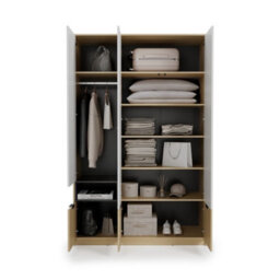 Arte Kanu White And Oak Copenhagen Wardrobe 140Cm - thumbnail 9