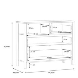Wyld Haus Egtved 3-Drawer Chest In Black And Natural Oak Effect (Compact) - thumbnail 8
