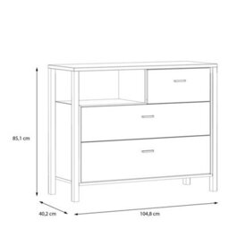 Wyld Haus Egtved 3-Drawer Chest In Black And Natural Oak Effect (Compact) - thumbnail 7