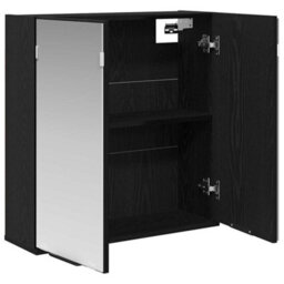 Walplus Bathroom Mirror Cabinet With Shelf Black Oak 64 X 20 X 67 Cm - thumbnail 5