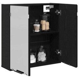 Walplus Bathroom Mirror Cabinet With Shelf Black Oak 64 X 20 X 67 Cm - thumbnail 3