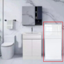 D Pro T Bathrooms Modern Handleless High Gloss White Bathroom Storage Cabinet - 1 Door 2 Drawer, 1200mm Durable, Space-Saving Design