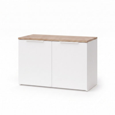 Shefa Line Modu 80 Sideboard With 2 Doors, White/sonoma Oak - image 1
