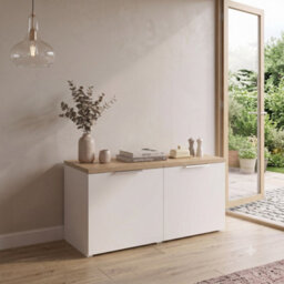 Shefa Line Modu 80 Sideboard With 2 Doors, White/sonoma Oak - thumbnail 2