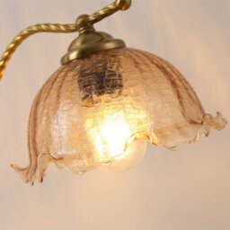 Living And Home 46Cm H E27 Bulb Base Flower-Shaped Glass Table Lamp Table Light With Button Switch - thumbnail 3
